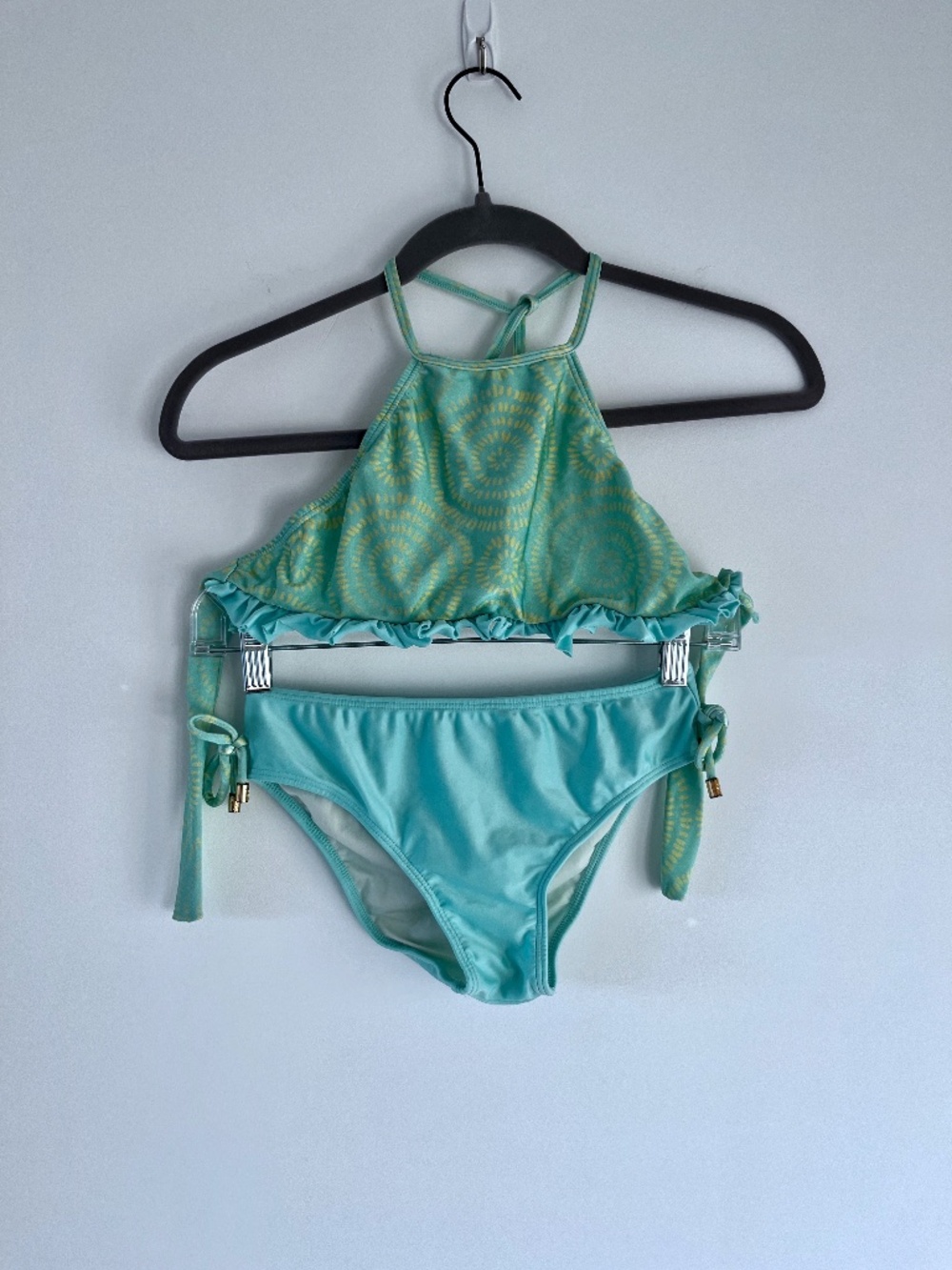 Azulo Kids Sz 12 Teal Bikini with Ruffles